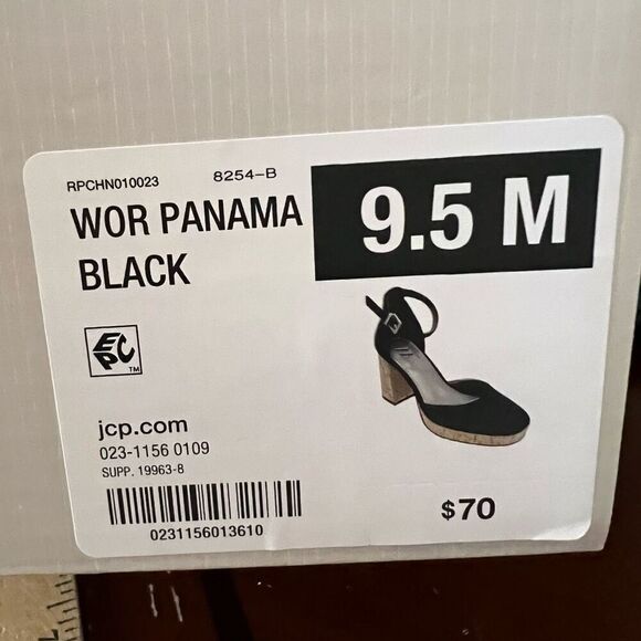 NWT WORTHINGTON Panama 9.5 Black Closed Toe Platform Heels Ankle Strap $70 MSRP - Picture 4 of 12